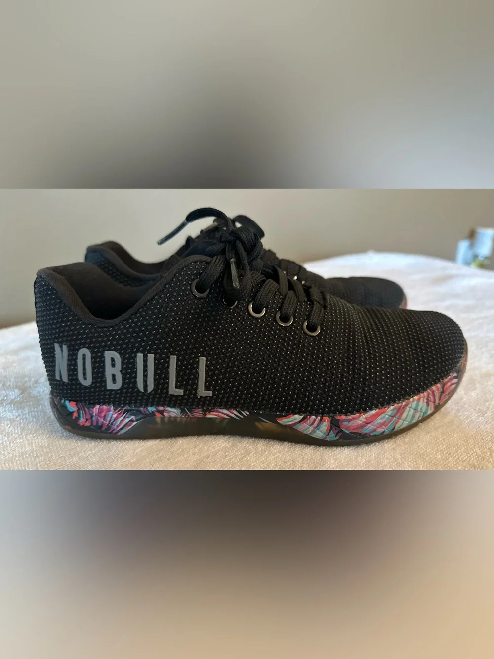 🖤🌺 NOBULL Black Floral Trainers | Women’s Size 6.5 | Cross Training Shoes